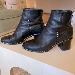 Rag & Bone Black Leather Chelsea Ankle Boots with Studs Women’s Size 38